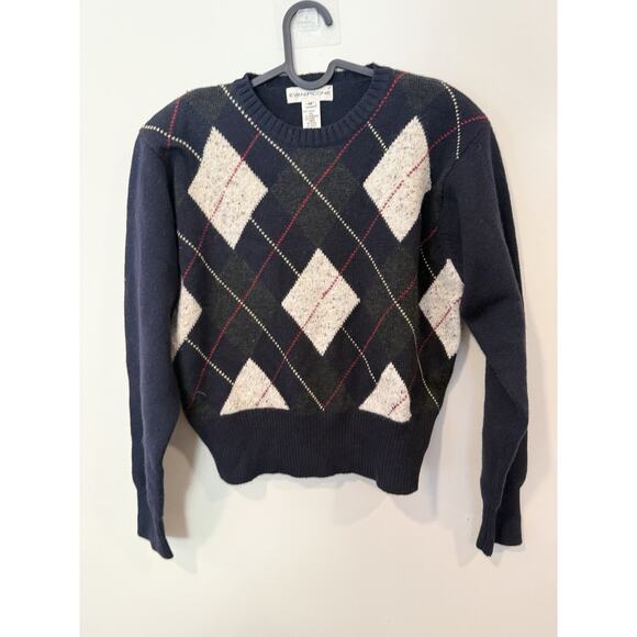 Evan Picone Merino Wool Sweater Shoulder Padded Medium Grandpacore 2258 - Picture 6 of 11